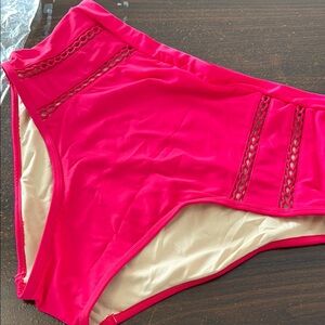 New swimsuits For All Side Cutout Lattice High Waist Swim Brief Bottom Size 18